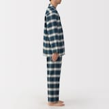 紳士　脇に縫い目のない　フランネル長袖パジャマ