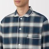 紳士　脇に縫い目のない　フランネル長袖パジャマ