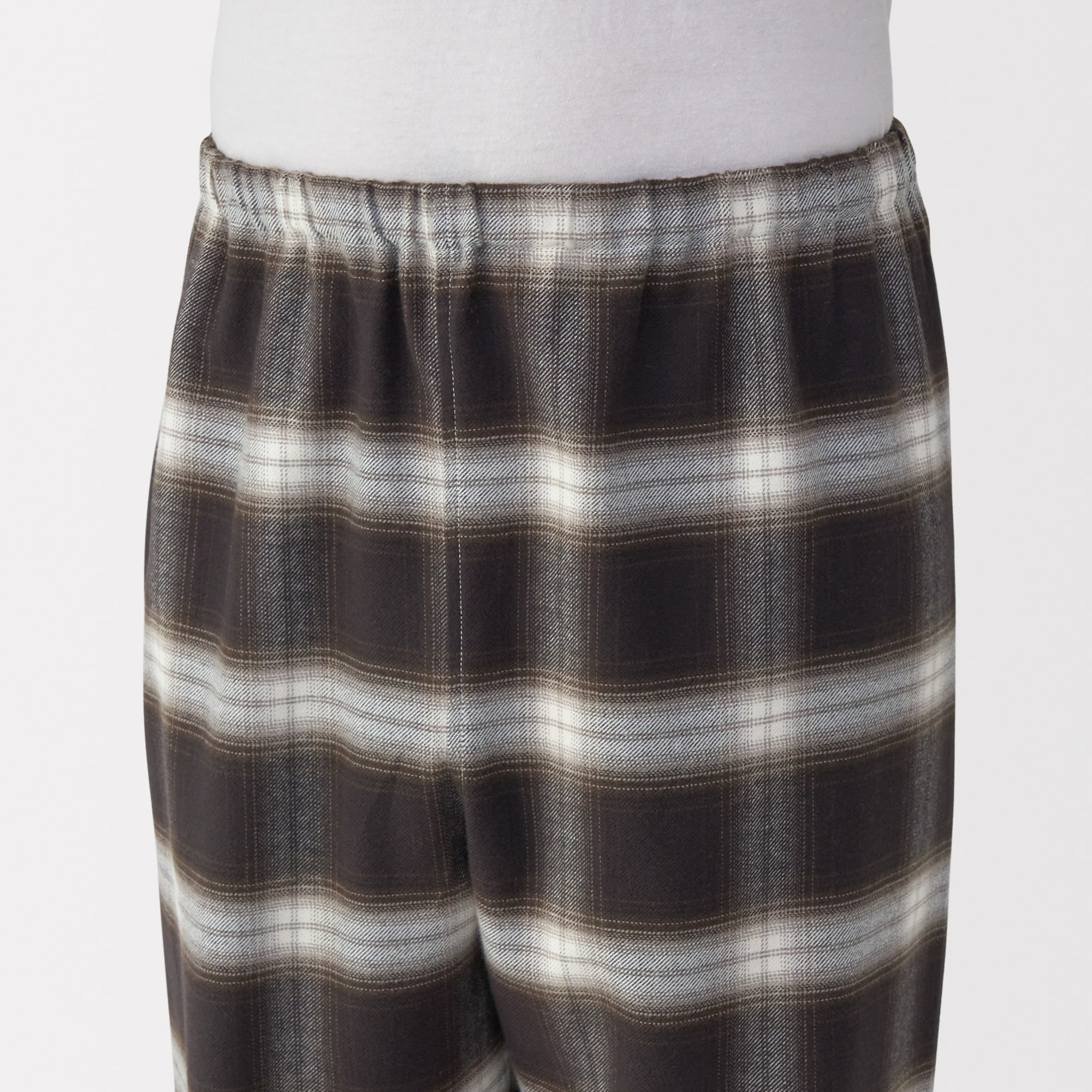 紳士　脇に縫い目のない　フランネル長袖パジャマ