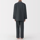 紳士　脇に縫い目のない　フランネル長袖パジャマ