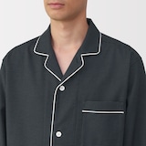 紳士　脇に縫い目のない　フランネル長袖パジャマ