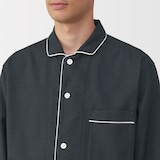 紳士　脇に縫い目のない　フランネル長袖パジャマ