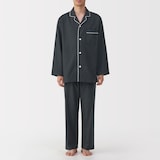 紳士　脇に縫い目のない　フランネル長袖パジャマ