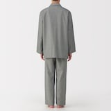 紳士　脇に縫い目のない　フランネル長袖パジャマ
