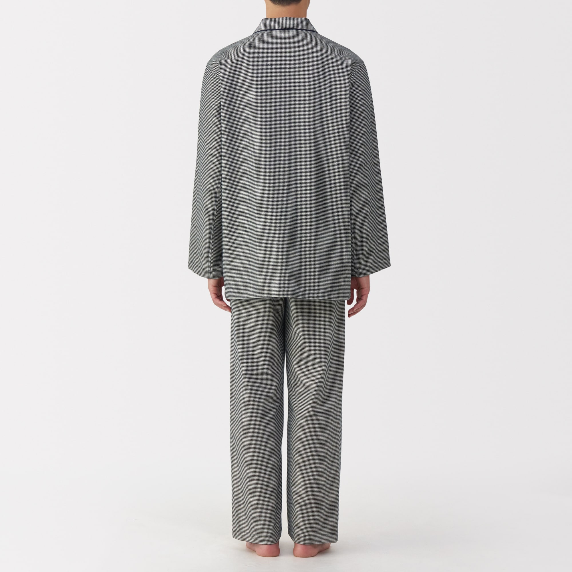 紳士　脇に縫い目のない　フランネル長袖パジャマ