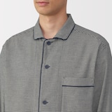 紳士　脇に縫い目のない　フランネル長袖パジャマ