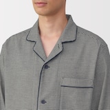 紳士　脇に縫い目のない　フランネル長袖パジャマ