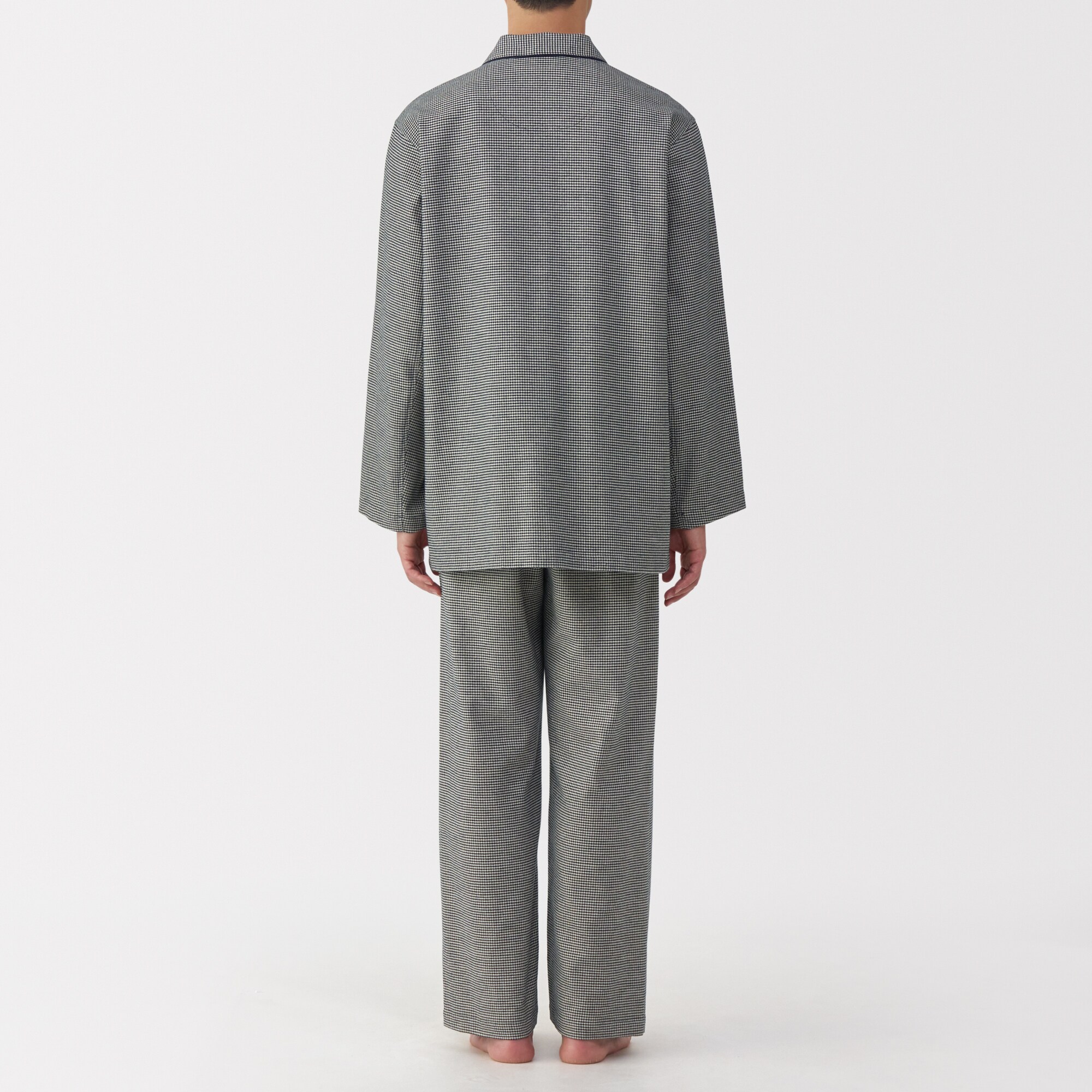 紳士　脇に縫い目のない　フランネル長袖パジャマ
