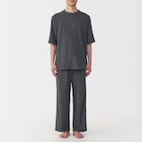 紳士　着るタオル　両面パイル　五分袖ルームウェアセット