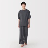 紳士　着るタオル　両面パイル　五分袖ルームウェアセット