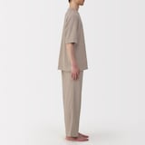 紳士　着るタオル　両面パイル　五分袖ルームウェアセット