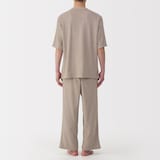 紳士　着るタオル　両面パイル　五分袖ルームウェアセット