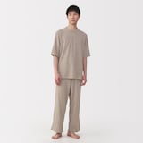 紳士　着るタオル　両面パイル　五分袖ルームウェアセット