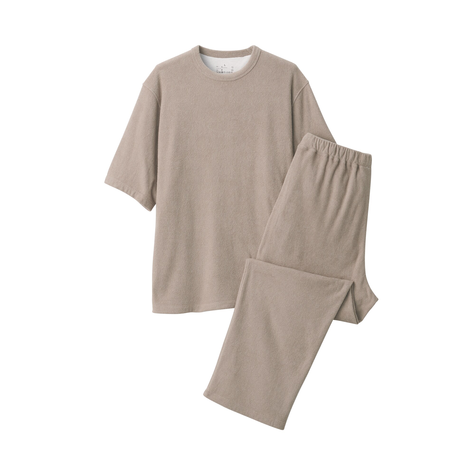 紳士　着るタオル　両面パイル　五分袖ルームウェアセット