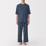 紳士　着るタオル　両面パイル　五分袖ルームウェアセット