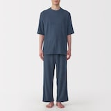 紳士　着るタオル　両面パイル　五分袖ルームウェアセット