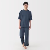 紳士　着るタオル　両面パイル　五分袖ルームウェアセット