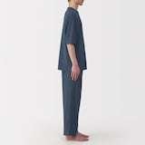 紳士　着るタオル　両面パイル　五分袖ルームウェアセット