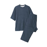 紳士　着るタオル　両面パイル　五分袖ルームウェアセット