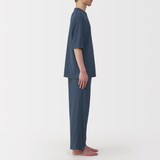 紳士　着るタオル　両面パイル　五分袖ルームウェアセット