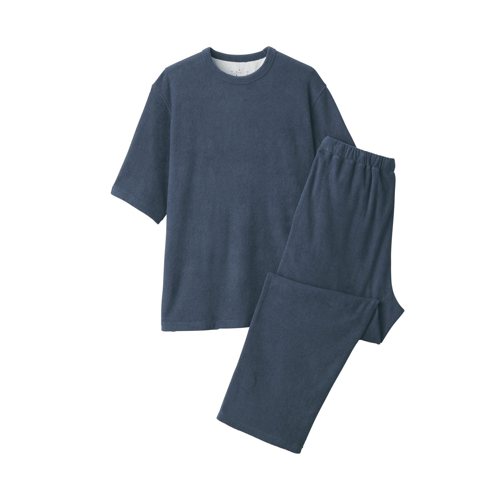 紳士　着るタオル　両面パイル　五分袖ルームウェアセット