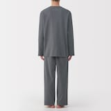 紳士　スムース編み　長袖ルームウェアセット