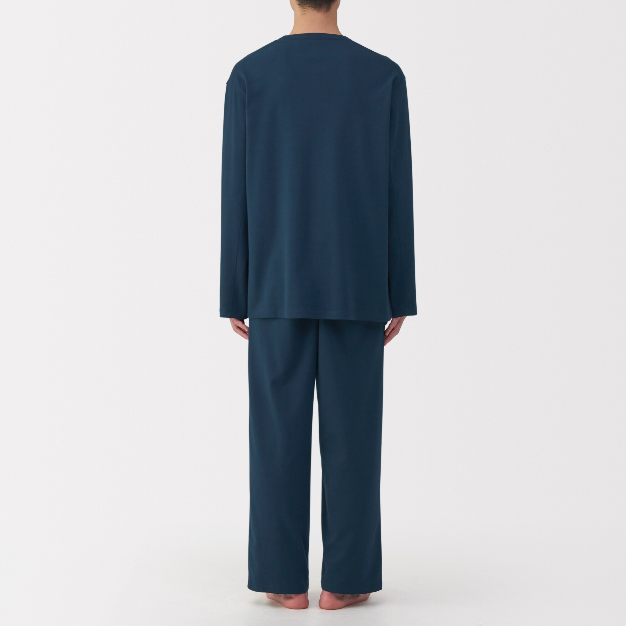 紳士　スムース編み　長袖ルームウェアセット