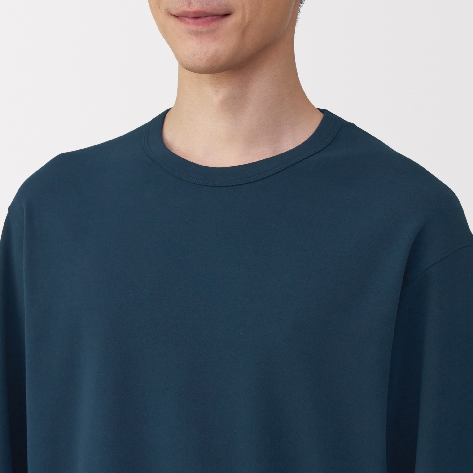 紳士　スムース編み　長袖ルームウェアセット