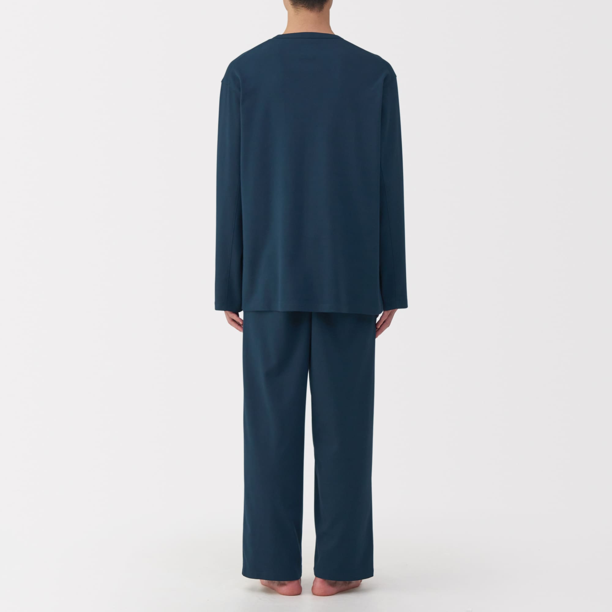 紳士　スムース編み　長袖ルームウェアセット