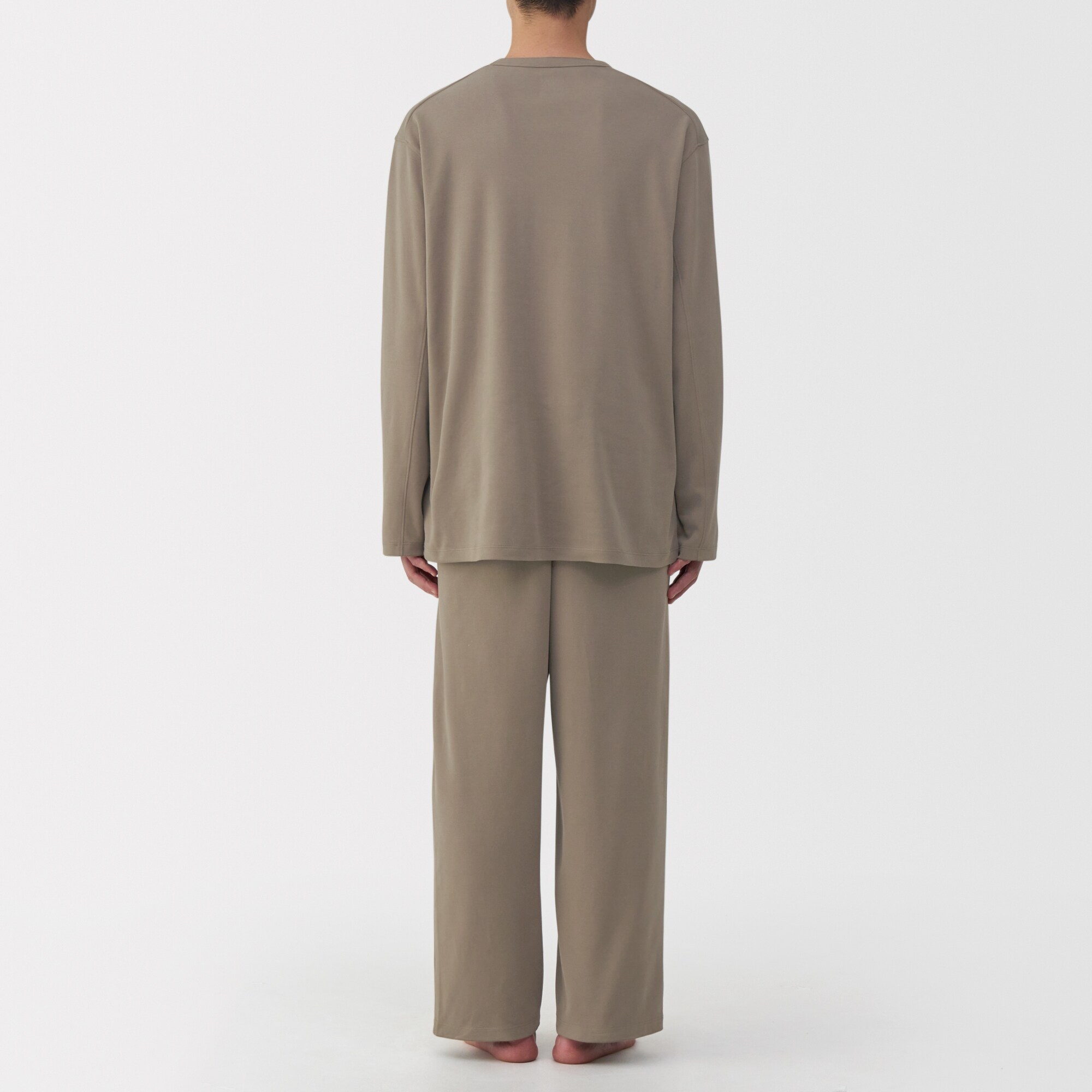 紳士　スムース編み　長袖ルームウェアセット