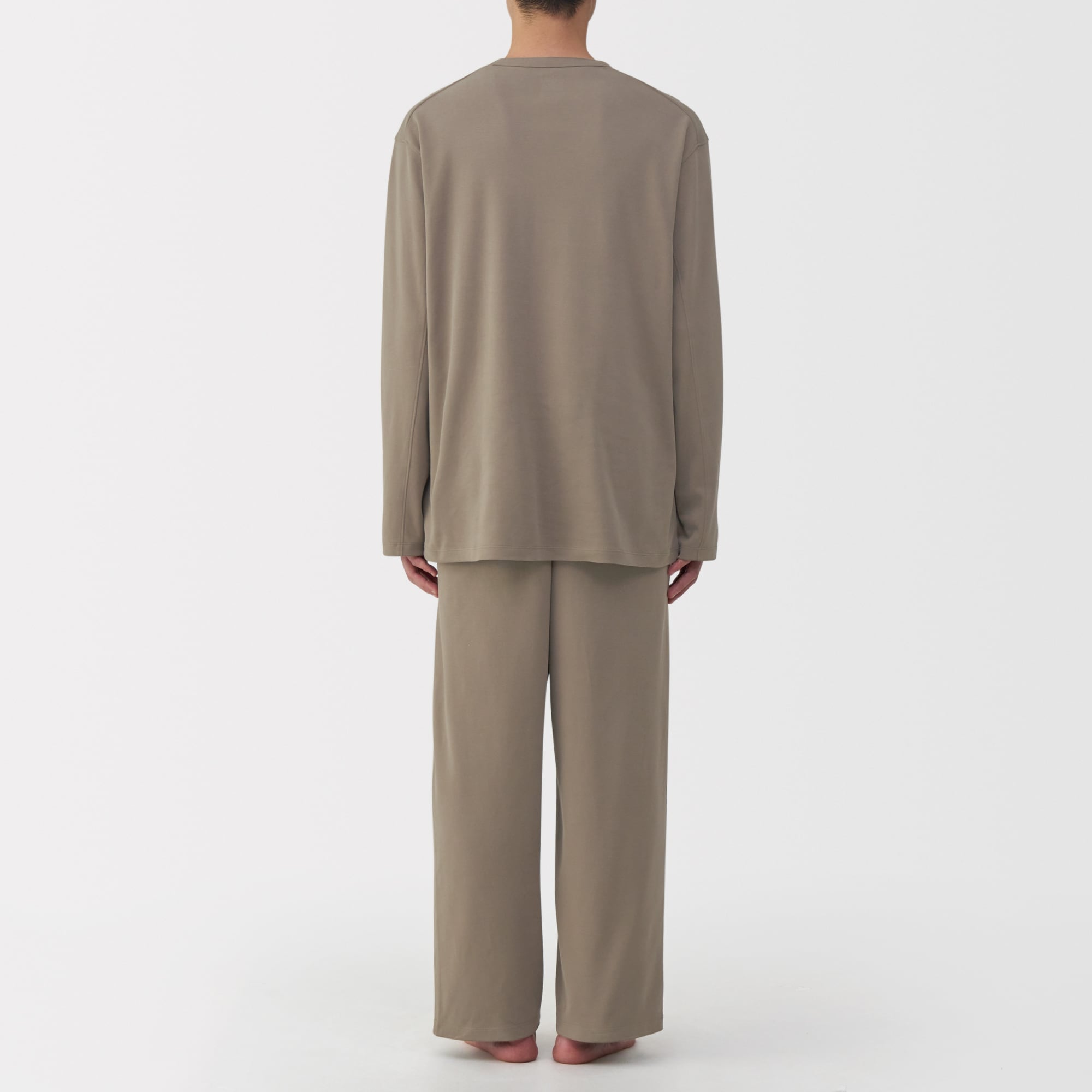 紳士　スムース編み　長袖ルームウェアセット