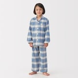 キッズ　脇に縫い目のない　フランネル　長袖パジャマ