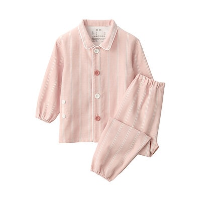 ベビー　脇に縫い目のない　二重ガーゼお着替えパジャマ