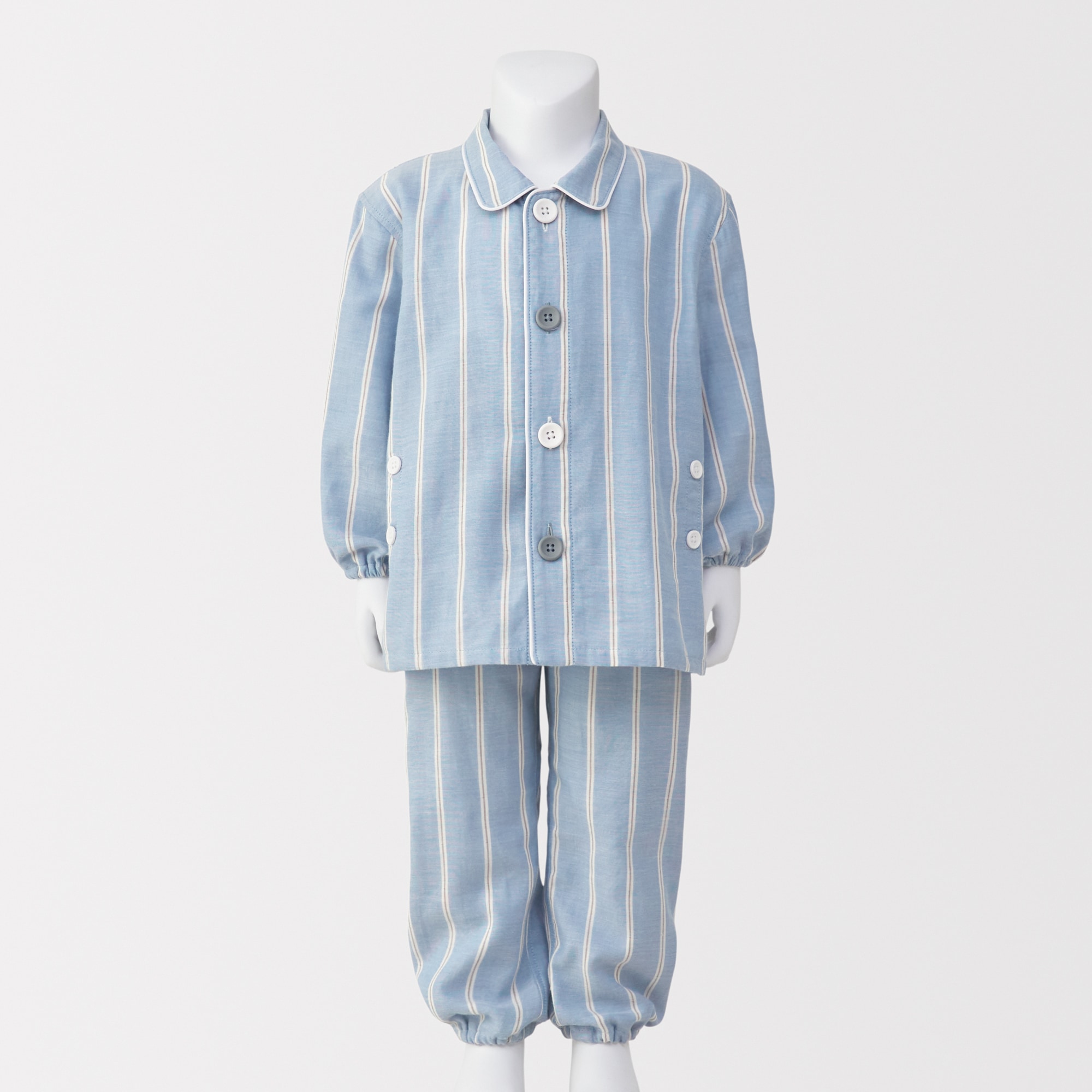 ベビー　脇に縫い目のない　二重ガーゼお着替えパジャマ