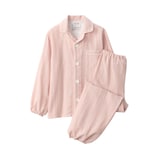 キッズ　脇に縫い目のない　二重ガーゼ長袖パジャマ