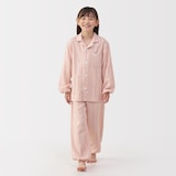 キッズ　脇に縫い目のない　二重ガーゼ長袖パジャマ
