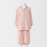 キッズ　脇に縫い目のない　二重ガーゼ長袖パジャマ