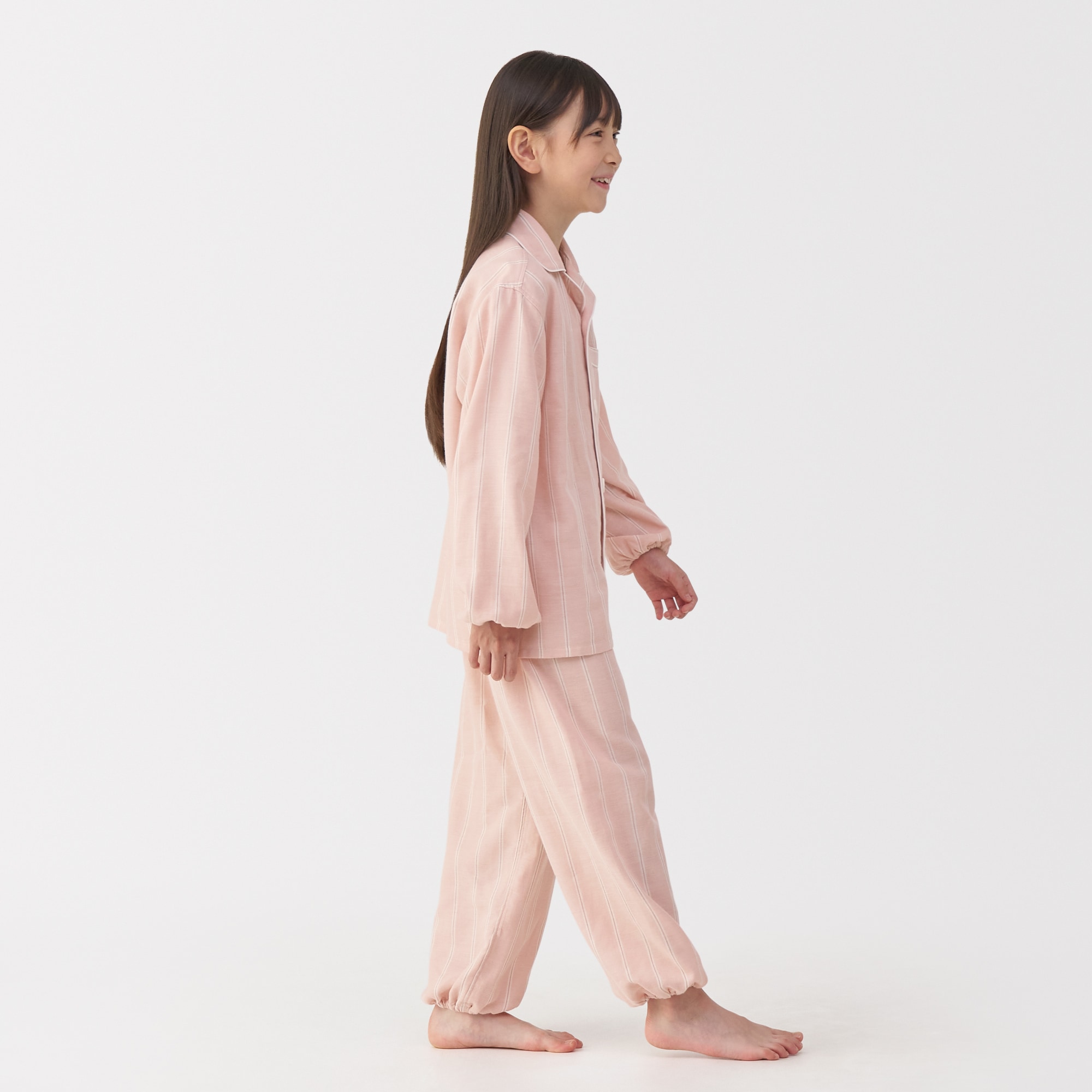 キッズ 脇に縫い目のない 二重ガーゼ長袖パジャマ | 無印良品