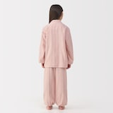 キッズ　脇に縫い目のない　二重ガーゼ長袖パジャマ