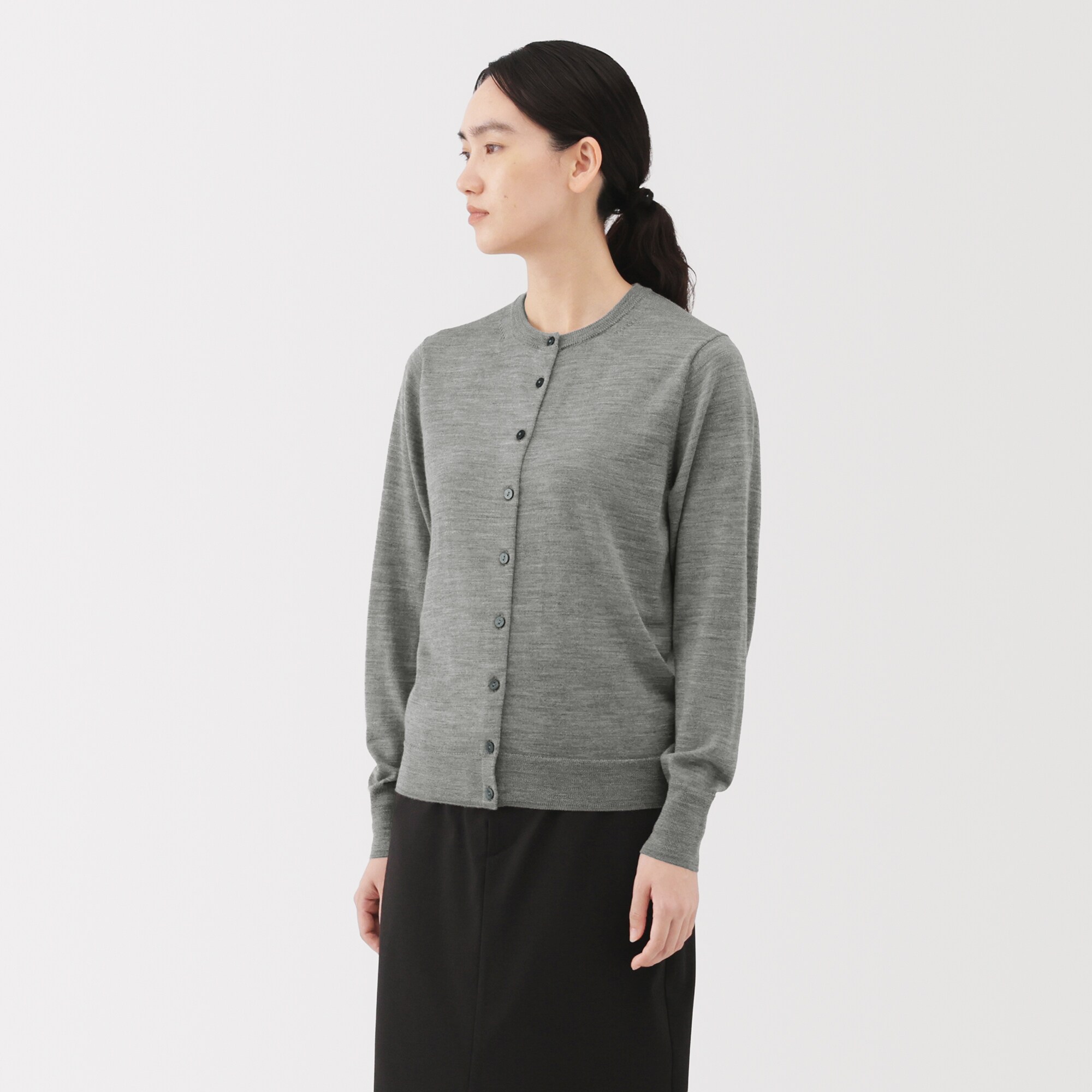 婦人 洗えるウールハイゲージクルーネックカーディガン | 無印良品