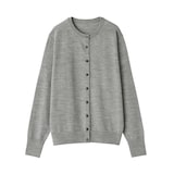 婦人　洗えるウールハイゲージクルーネックカーディガン