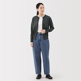 婦人　洗えるウールハイゲージクルーネックカーディガン