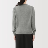 婦人　洗えるウールハイゲージクルーネックカーディガン