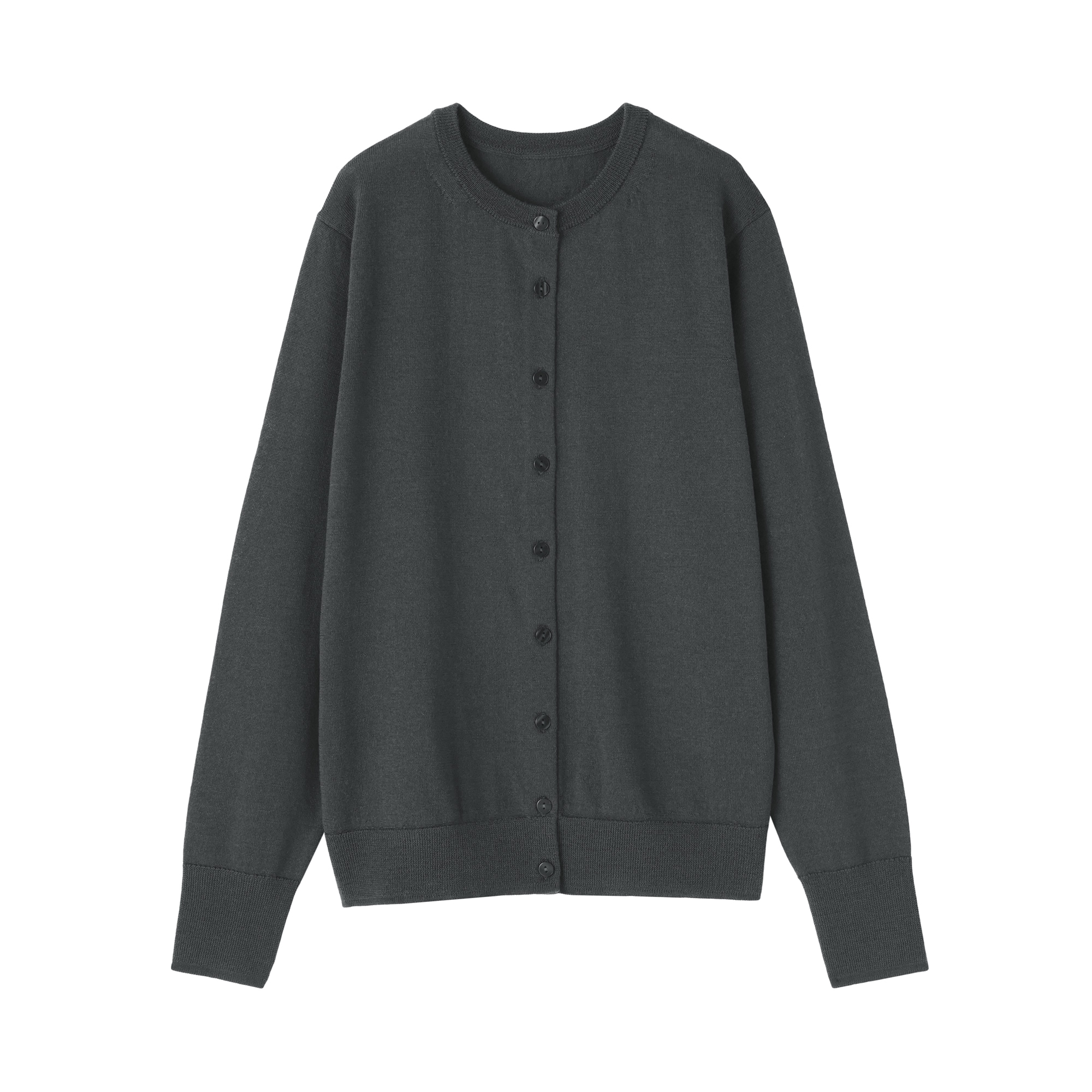 婦人　洗えるウールハイゲージクルーネックカーディガン