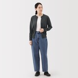 婦人　洗えるウールハイゲージクルーネックカーディガン