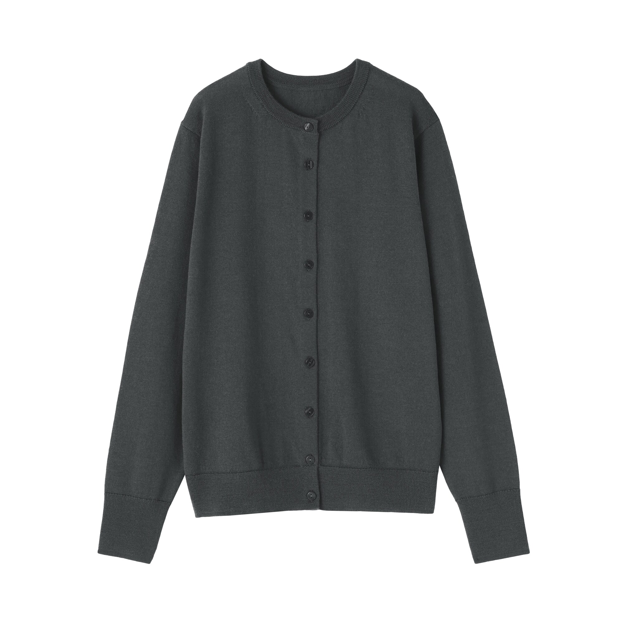 婦人　洗えるウールハイゲージクルーネックカーディガン