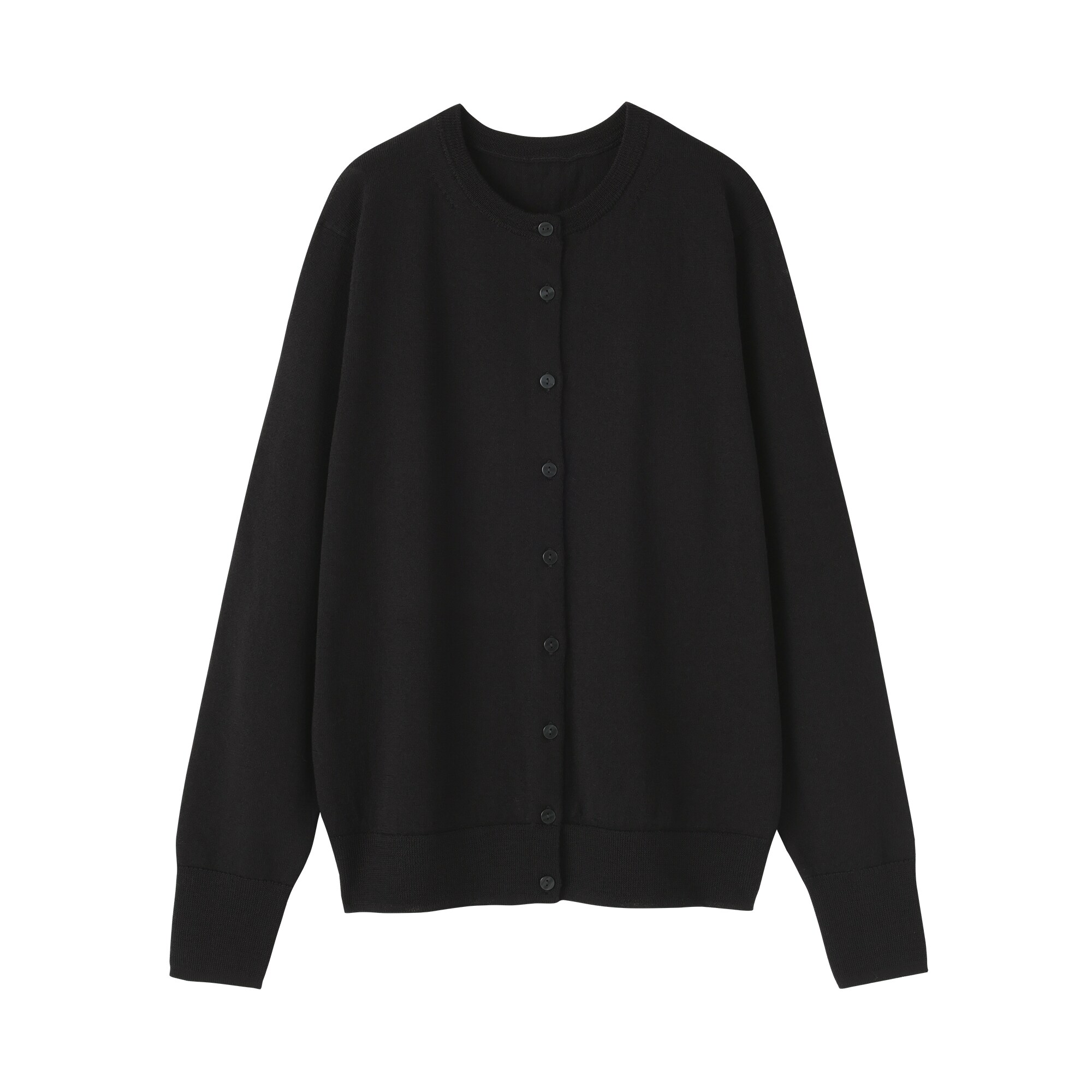 婦人　洗えるウールハイゲージクルーネックカーディガン