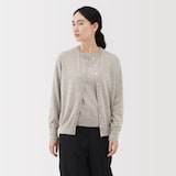 婦人　洗えるウールハイゲージクルーネックカーディガン