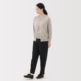 婦人　洗えるウールハイゲージクルーネックカーディガン