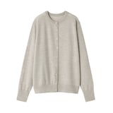 婦人　洗えるウールハイゲージクルーネックカーディガン